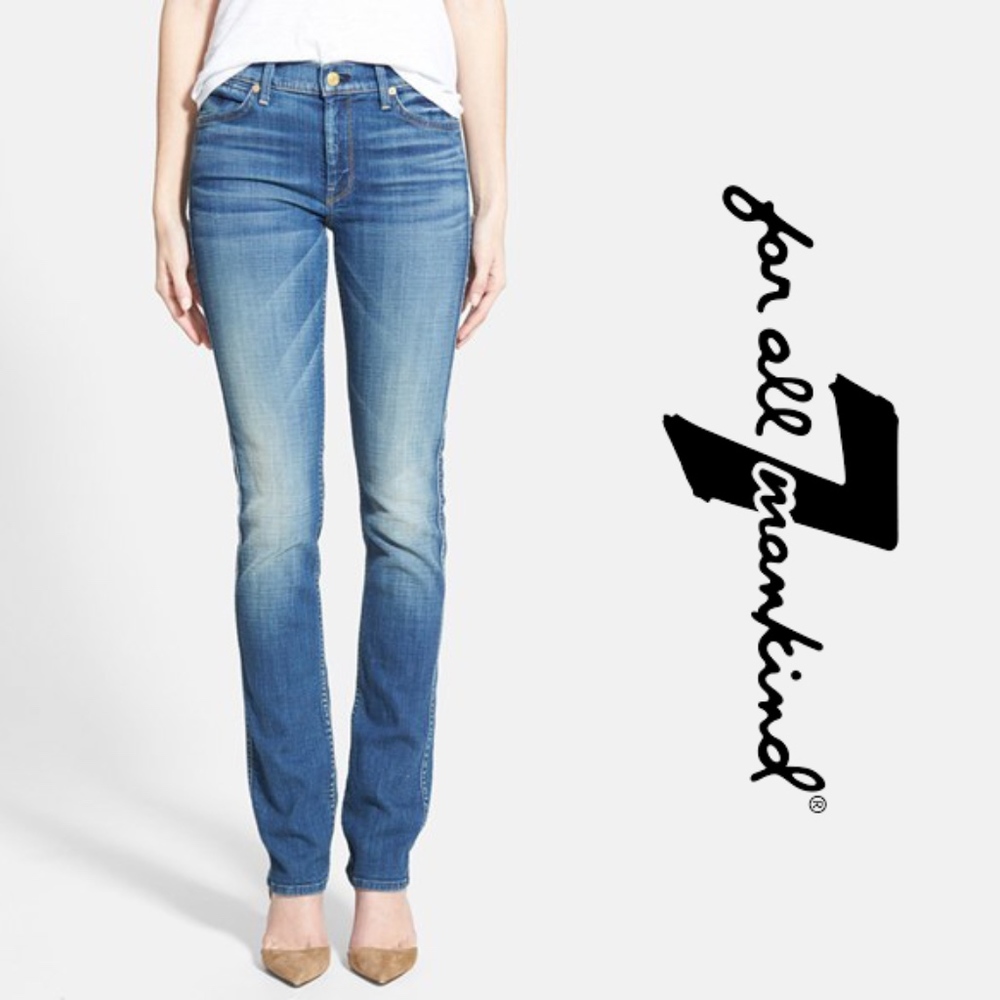 7FAMK | "The Modern Straight" Mid Rise Jeans